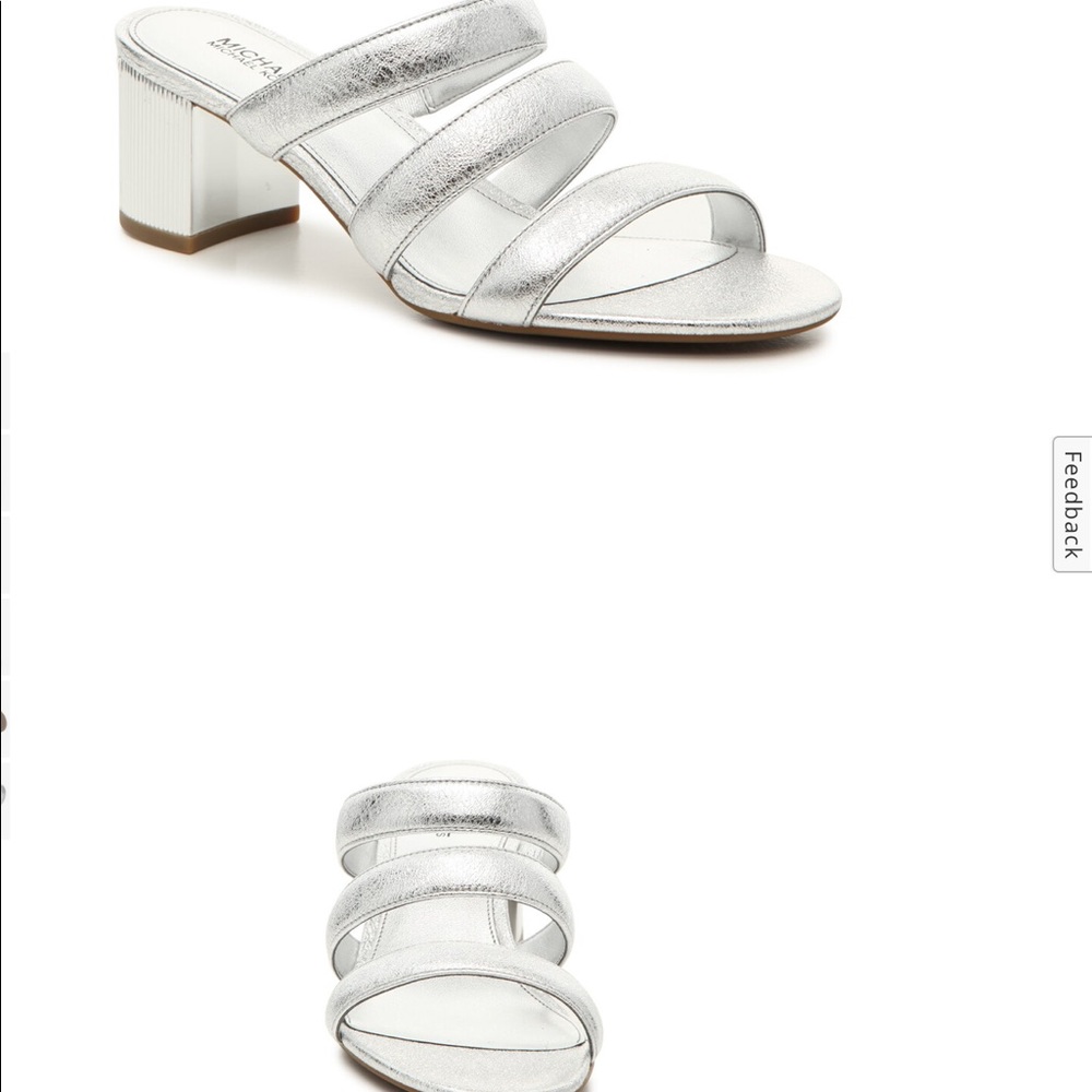 Michael Kors Paloma silver metallic mules - Picture 7 of 13